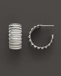 Wide, gleaming sterling silver hoop earrings from the John Hardy Bedeg collection.