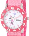 Disney Girls' W000025 Time Teacher Stainless Steel and Nylon Minnie Mouse Watch