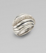 From the Sculpted Cable Collection. A curve of pavé diamonds adorns a fluted sterling silver band.Diamonds, 0.51 tcw Sterling silver Diameter, about ¾ Imported