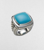 From the Albion Collection. A classic Yurman design, offering brilliant turquoise on a split cable band of sterling silver.Turquoise Sterling silver About ½ square Imported