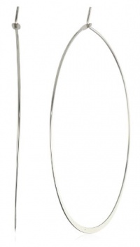 Nine West Brass Hoops Silver-Tone Large Thin Hoop Earrings