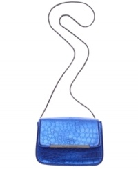 Play up your chic side with this BCBGeneration design that's small in size but big on style. Sleek croc-embossed print and signature hardware add some urban cool, while the slender crossbody strap offers instant versatility.