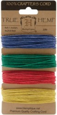 Hemptique Hemp Cord Card, 20-Pound, Topaz