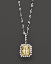 White and Natural Yellow Diamond Pendant Necklace in 14K White Gold, 0.45 ct. t.w.