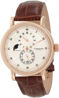 Stuhrling Original Men's 97.3345K2 Symphony Operetta Automatic Date Multi Function Rose Tone Brown Leather Strap Watch