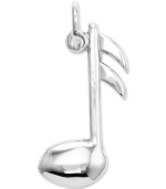 Hit the perfect note! This cute musical note charm is perfect for the aspiring musician. Crafted in polished 14k white gold with a flat back. Chain not included. Approximate length: 4/5 inch. Approximate width: 2/5 inch.