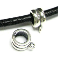 1 pc .925 Sterling Silver Bail Pendant Charm Connector Cord Ring For Pandora Troll Chamilia European Charm / Findings / Antique