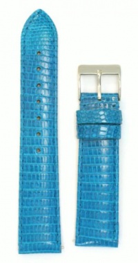 Ladies' Genuine Lizard Watchband Turquoise 18mm Watch Band