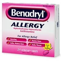 Benadryl Allergy, Diphenhydramine Hydrochloride Antihistamine, Ultratab Tablets - 24 count (Pack of 2)