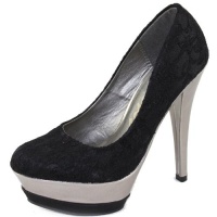 Allen's Gossip-2 Black Lace Double Platform Pumps, Size: 9 (M) US [Apparel]