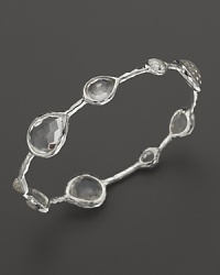 Ippolita Sterling Silver Open Teardrop Clear Quartz Bangle