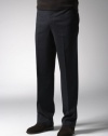 Knightsbridge Comfort Wool Men's Dress Pants, Expandable Waist - Flat Front