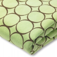 SwaddleDesigns Cotton Flannel Brown Mod Circles Fitted Crib Sheet, Lime