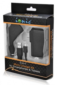 CrazyOnDigital USB Auto Car, USB Home Wall Charger and USB Data Cable For Google Nexus 7, Black