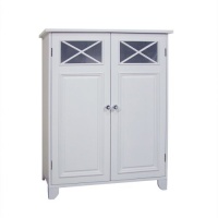 Elegant Home Fashions Dawson Collection Shelved Floor Cabinet, White