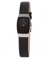 Skagen Women's 271SSLB Steel Collection Slim Black Leather Watch