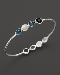 Gemstone doublets of onyx and color-backed mother-of-pearl with clear quartz set in sterling silver. From the Midnight Wonderland Collection by Ippolita.