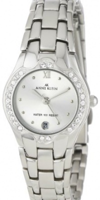 Anne Klein Women's 10-6927SVSV Swarovski Crystal Accented Silver-Tone Watch