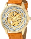 Akribos XXIV Men's AK410YG 'Saturnos' Skeleton Automatic Gold Watch