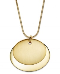 Simple in its sophistication, this pendant necklace from Charter Club shines with golden tones. Crafted in gold tone mixed metal. Approximate length: 16 inches + 2-inch extender. Approximate drop: 1-1/2 inches.