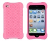 Pink Textured Silicone Grip Case for Apple iPod Touch 4, 4G (4th Generation) - Includes 24/7 Cases Microfiber Cleaning Cloth [Retail Packaging by DandyCase]