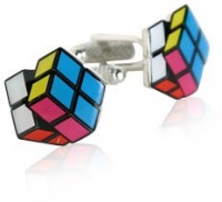 Rubik's Cube Cufflinks (flat, not 3D)