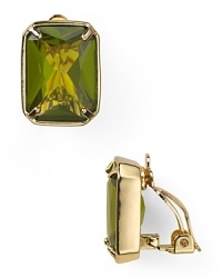 Crafted of gold plate and accented by a bold stone, this pair of clip earrings from Carolee will add the label's much adored glamor to every look.