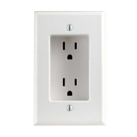 Leviton 689-W 15 Amp 1-Gang Recessed Duplex Receptacle, Residential Grade, with Screws Mounted to Housing, White