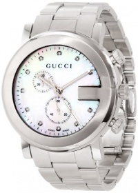 Gucci Unisex YA101351 G-Chrono Mother-Of-Pearl Diamonds Markers Dial Watch