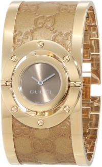 Gucci Women's YA112434 Twirl Gold Guccissima Leather Bangle Watch