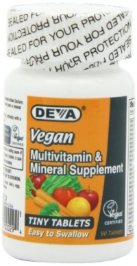 Deva Vegan Multivitamin, Mineral Supplement, Tiny Tablets, 90 Count Bottle