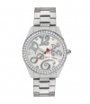 Betsey Johnson Silver Bling Bling Time Boyfriend Watch