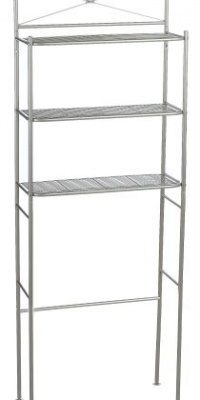 Cross Style  Metal Spacesaver, 3 Shelf, Satin Nickel