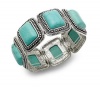 Macy's Ali Khan Bracelet, Silver-Tone Turquoise Link Stretch Bracelet