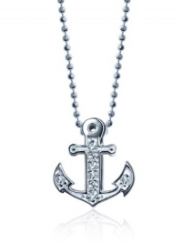 Alex Woo Little Seasons Diamond and 14kt White Gold Anchor Pendant Necklace