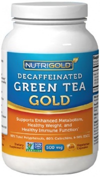 #1 Green Tea Extract - Green Tea GOLD, 500 mg, 120 Vegetarian Capsules - Decaffeinated Green Tea Fat Burner Supplement for Weight-loss (98% Polyphenols, 50% EGCG)