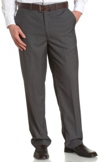 Louis Raphael ROSSO Men's Poly Viscose Super 150S Luxe Twill Hidden Extension Flat Front Dress Pant,Grey,44x30