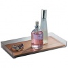 InterDesign Formbu Vanity Tray, Clear, Natural Bamboo