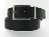 MICHAEL KORS Men's Reversible Dress Belt SIZE 36; Black and Brown with Brushed Silver Hardware