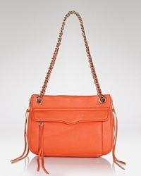 Carry this season's most in-demand color with this leather shoulder bag from Rebecca Minkoff. A day-right size gives this bag fabulous versatility, while the hue is so bright now.