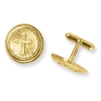 Gold-tone Cross Cuff Links