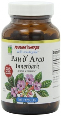 Nature's Herbs Pau d' Arco Inner Bark, 500 mg, 100 Capsules (pack of 4)