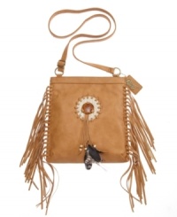 Get in touch with your free-spirited side with the nature-inspired Spirit Crossbody from Carlos by Carlos Santana. Side fringe detail, feather accented tassels and a dream catcher center perfectly complete the look.