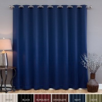 Wide Width Grommet Top Thermal Blackout Curtain 100W X 84L Panel - Navy - BWW