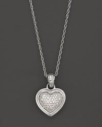 Pavé diamonds sparkle in a sterling silver heart. From the John Hardy Classic Chain Kepang Heart Collection.