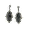 Black Diamonds Ornate Filigree Frame Earrings