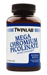 Twinlab Mega Chromium Picolinate 500mcg Capsules, 120 Count