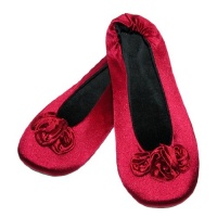 Isotoner Women's Rosette Satin Ballerina Slipper