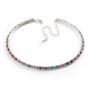 Thin Swarovski Crystal Choker Necklace (Multicoloured)