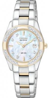 CITIZEN ECO-DRIVE Women's EW1824-57D Regent Two-Tone Diamond Watch